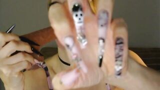 Halloween nails and sloppy face. Cum on my fucking tongue. 3 min EN