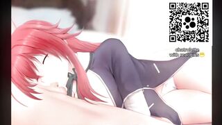 Rias Gremory greedily sucks huge cock, cum in wet tight pussy, loud moans - DXD Hentai