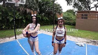 2 Girls lose a bet playing basketball