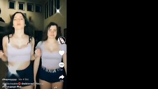 Tiktok Teens bounce boobs No bra Shake tits nips