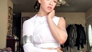 TikTok Hot Teen See through No Bra Braless Tits Nipples