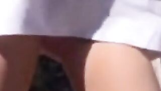 TikTok pussy slip upskirt no knickers voyeur