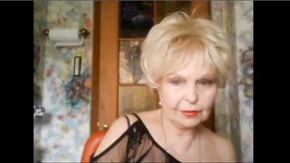 Elegant elderly lady shows herself on Skype