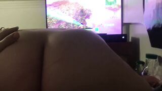 Girlfriend tries to Play Fortnite while Riding my Cock