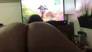 Girlfriend tries to Play Fortnite while Riding my Cock