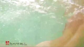 Amazing Underwater Nude Show. Elegant Flexible Baby Swimming Underwater in the Sea 1