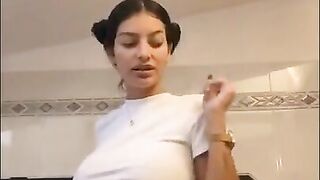 Tiktok (33) - Braless amateur flashes big boobs, seethrough