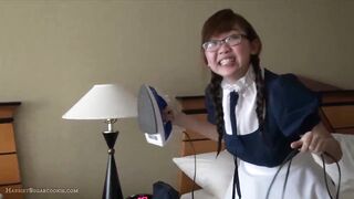 Amazing ho busty UK asian maid n glasses solo