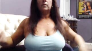 Old YouTube Vid: Mature MILF Shows Long, Soft Soles and Big Pierced Tits