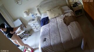 Hidden camera, cute girl in her bedroom