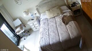 Hidden camera, cute girl in her bedroom