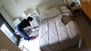 Hidden camera, cute girl in her bedroom