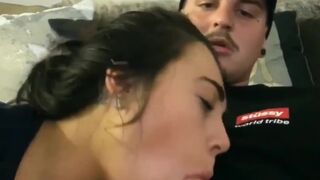 Beautiful teen babe sucking huge cock pov why parents are in the next room