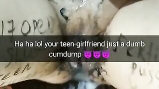 Your School-girl Girlfriend Cheats you in Gangbang at Home Party! [cuckold Snapchat Compilation]