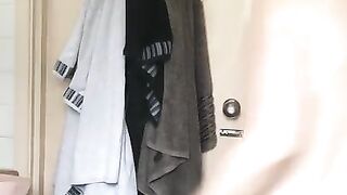 Brunette Caught Changing in Bathroom to Shower Hidden Spy