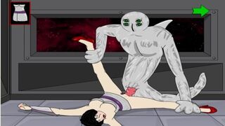 Girl in Space Fucked by 12 different Monsters | Cartoon Porn Games