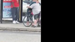 Husband catches his wife cheating at the bus stop after sex