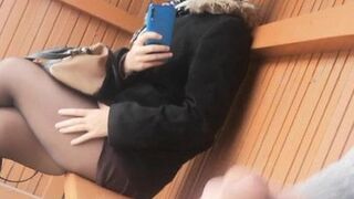 This student is waiting for her bus, I pull out my cock