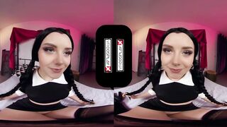 VRCosplayX Petite Teen Wednesday Addams Makes Your Bday Fucking Awesome