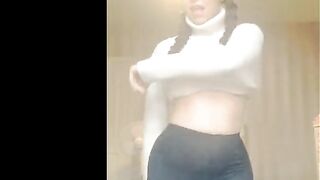 TikTok Dancer in See Through Leggings