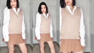 Clementine M try on haul tight skirt hot legs