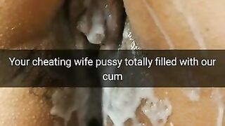 Your Wife Lies with Ruined Pussy Full of Cum after Breeding Gangbang [cuckold. Snapchat]