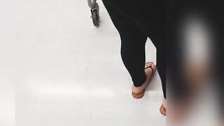 See through Leggings at Store in Thong BBW Latina Big Ass