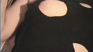 T-shirt with cut holes for tits