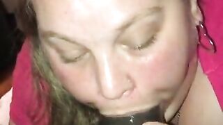 White BBW Gagging on Monster BBC