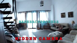 Hostel Volunteer with Great Tits does it all on Hidden Camera! Facial