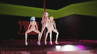 MMD R18 Nude Sexy Miku Luka and Lily - Anitta - Paradinha 1090