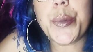 Blue Hair Babe Dangles Cig