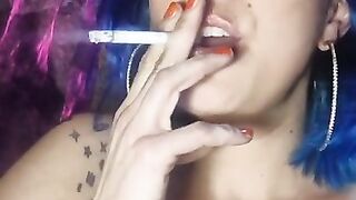 Blue Hair Babe Dangles Cig