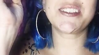 Blue Hair Babe Dangles Cig