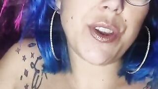 Blue Hair Babe Dangles Cig