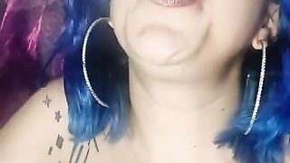 Blue Hair Babe Dangles Cig