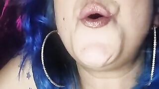 Blue Hair Babe Dangles Cig