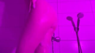 Teen having Fun with Soaping her Tits and Riding her Dildo Plugged in her Bathtub