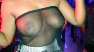 WEARING a FISHNET TOP AT DISCO CLUB