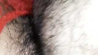 Hairy pussy rubbing cock