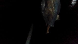 Naked Walk in a Raincoat at Night