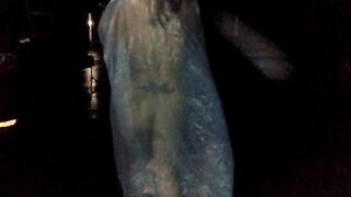 Naked Walk in a Raincoat at Night