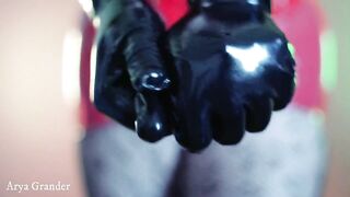 Gloves Latex Rubber Fetish. Long Opera Gloves. Full HD Hot BDSM Video of Arya Grander in PVC Corset