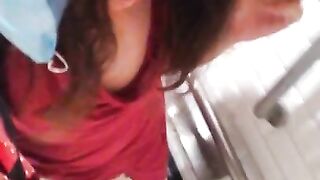 PUBLIC RESTROOM Facemask Covid-19 Pandemic MESSY Peeing Fetish Slut PinkMoonLust on ONLYFANS