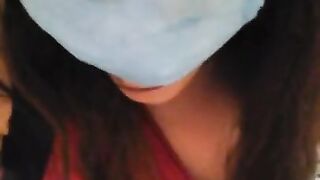 PUBLIC RESTROOM Facemask Covid-19 Pandemic MESSY Peeing Fetish Slut PinkMoonLust on ONLYFANS