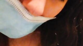 PUBLIC RESTROOM Facemask Covid-19 Pandemic MESSY Peeing Fetish Slut PinkMoonLust on ONLYFANS