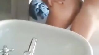 First he gives me a Blowjob I Fuck her in the Bathroom in her Pussy and Ass with Roommates in the Ho