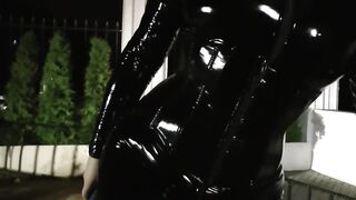 Hot Homemade BDSM Fetish Romantic Evening, Emotional BDSM with Guy in PVC Maid Dress