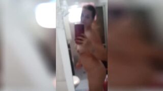 BIG ASS REDHEAD DANCING NAKED IN THE BATHROOM