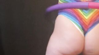 Hula Hooping Rainbow PAWG Chillin on a Saturday